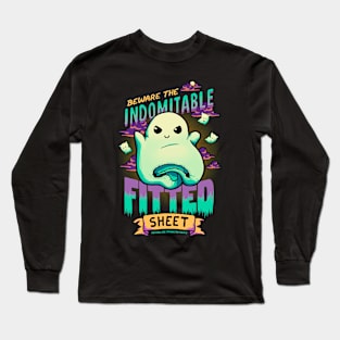 Indomitable Fitted Sheet // Funny, Halloween, Adulting Long Sleeve T-Shirt